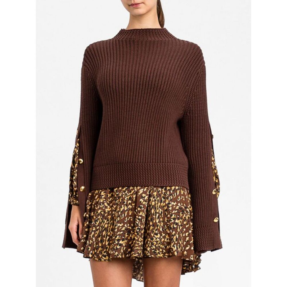 Twinset Women Twinset Viscose Blend Mock Neck Jumper With Metal Buttons
